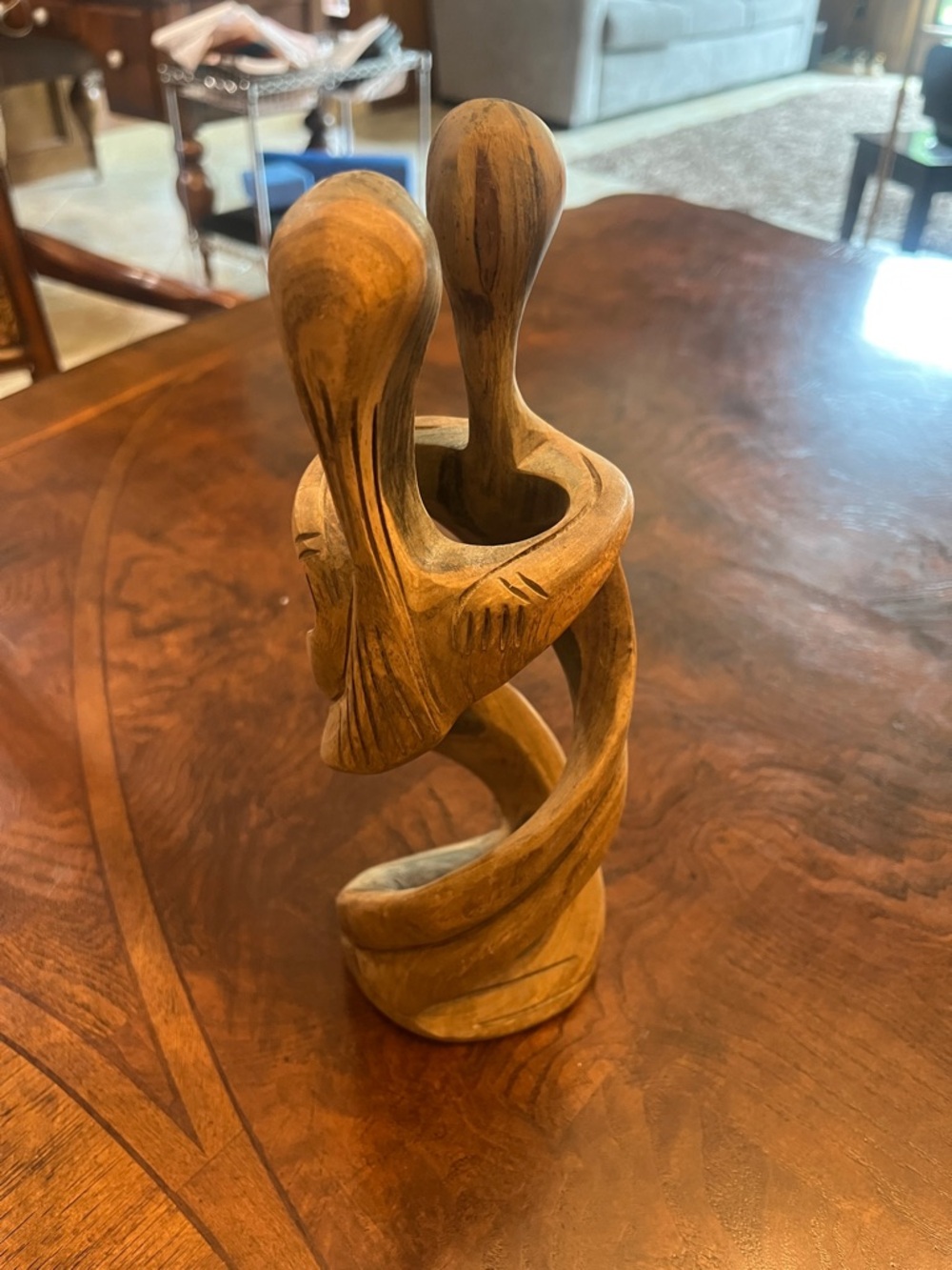 Hand Crafted Twisted Embrace Sculpture – Brown and Tan - Picture 3 of 10